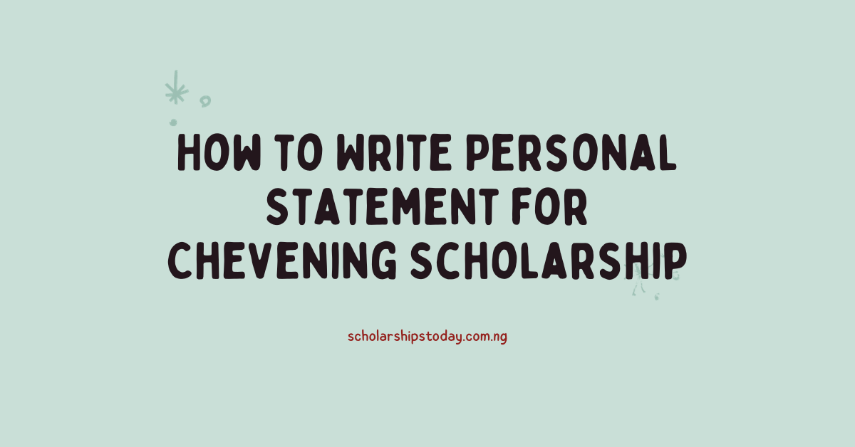 chevening scholarship personal statement