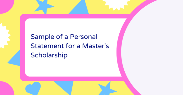 winning 4 Sample of Personal Statement for Masters Scholarship