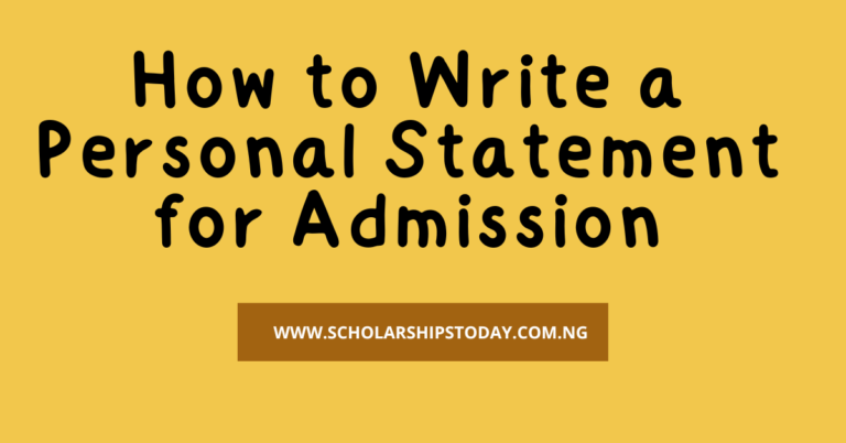 How to Write a Personal Statement for Admission