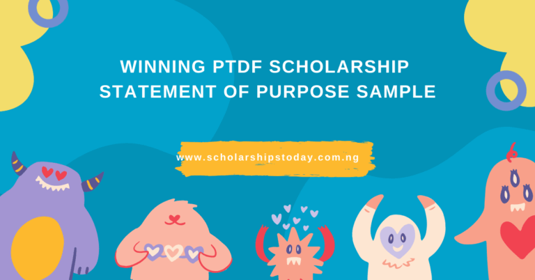 Winning PTDF Scholarship Statement of Purpose Sample