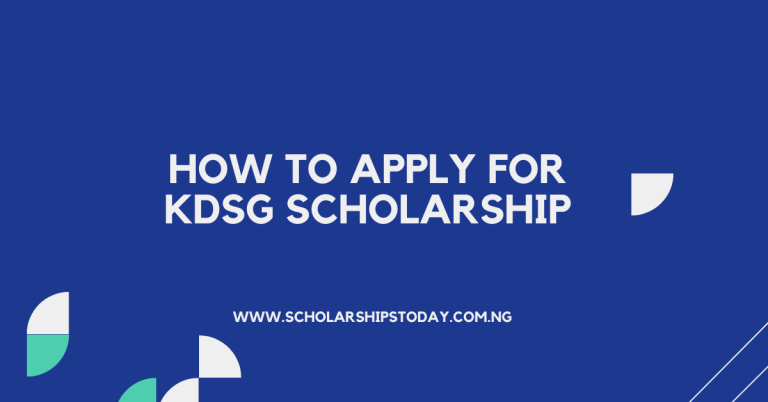 How to Apply for KDSG Scholarship